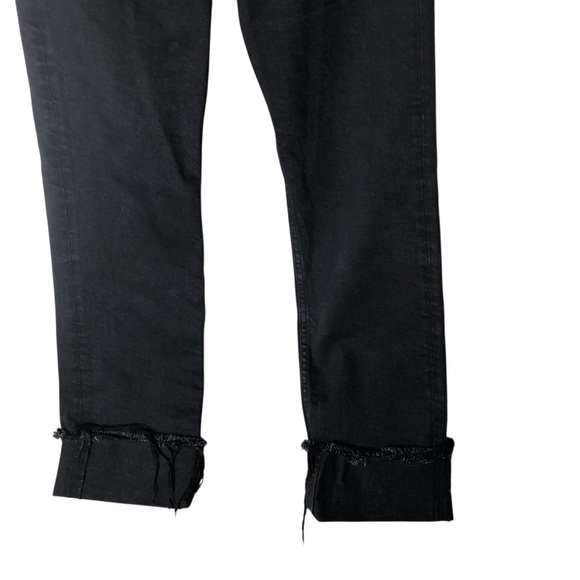 Trave Berit Relaxed Straight Cuffed Jeans Sz 28 Black Stretch Buttonfly Casual - Picture 5 of 11